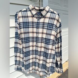 croft & barrow white and blue flannel